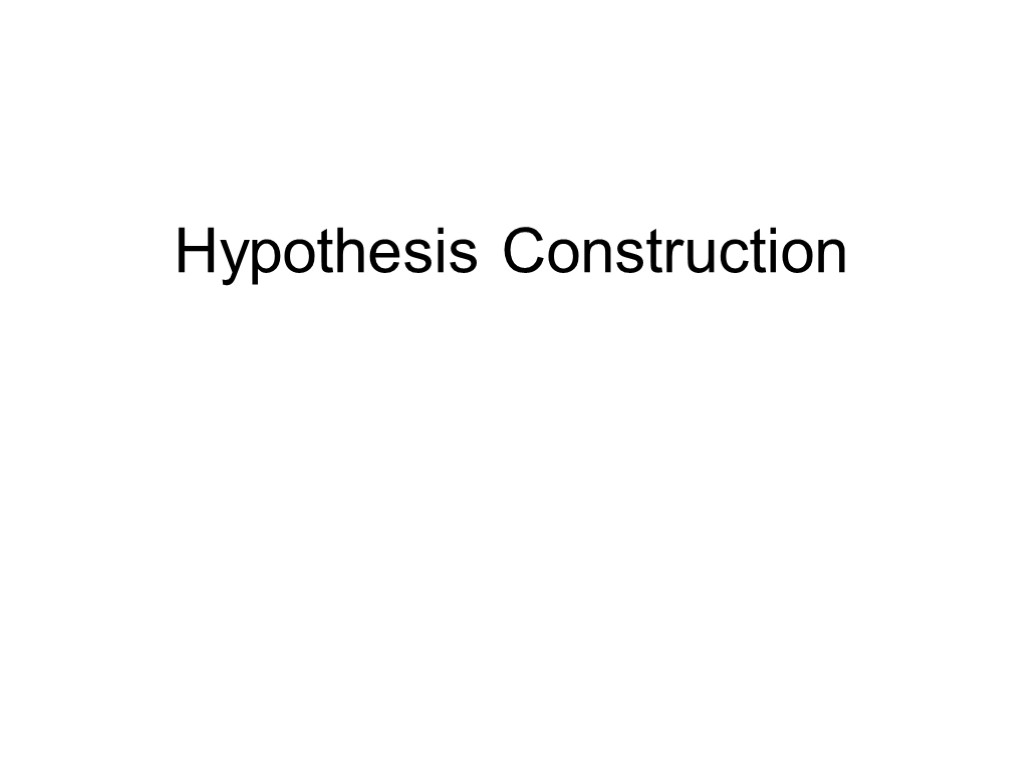Hypothesis Construction
